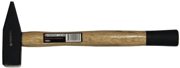 Молоток слесарный с деревянной ручкой и пластиковой защитой у основания 1500г Forsage F-8221500