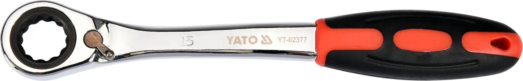 Ключ накидной с трещоткой 15мм CrV Yato YT-02377