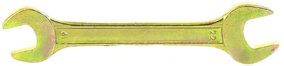 Ключ рожковый 19х22мм желтый цинк Сибртех (14311)