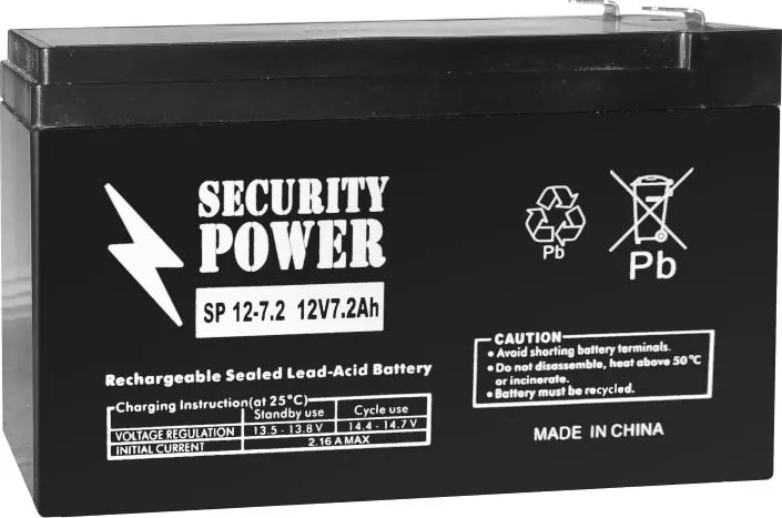 Аккумуляторная батарея Security Power SP 12-7.2 F2 12V/7.2Ah