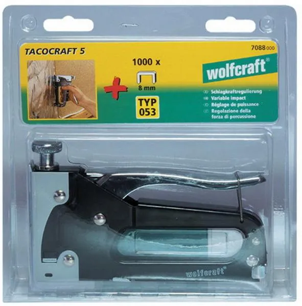 Степлер металлический ручной 4-8мм + скобы 8мм Wolfcraft (7088000)