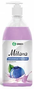 Жидкое крем-мыло Milana Черника в йогурте 1л с дозатором Grass (126301)