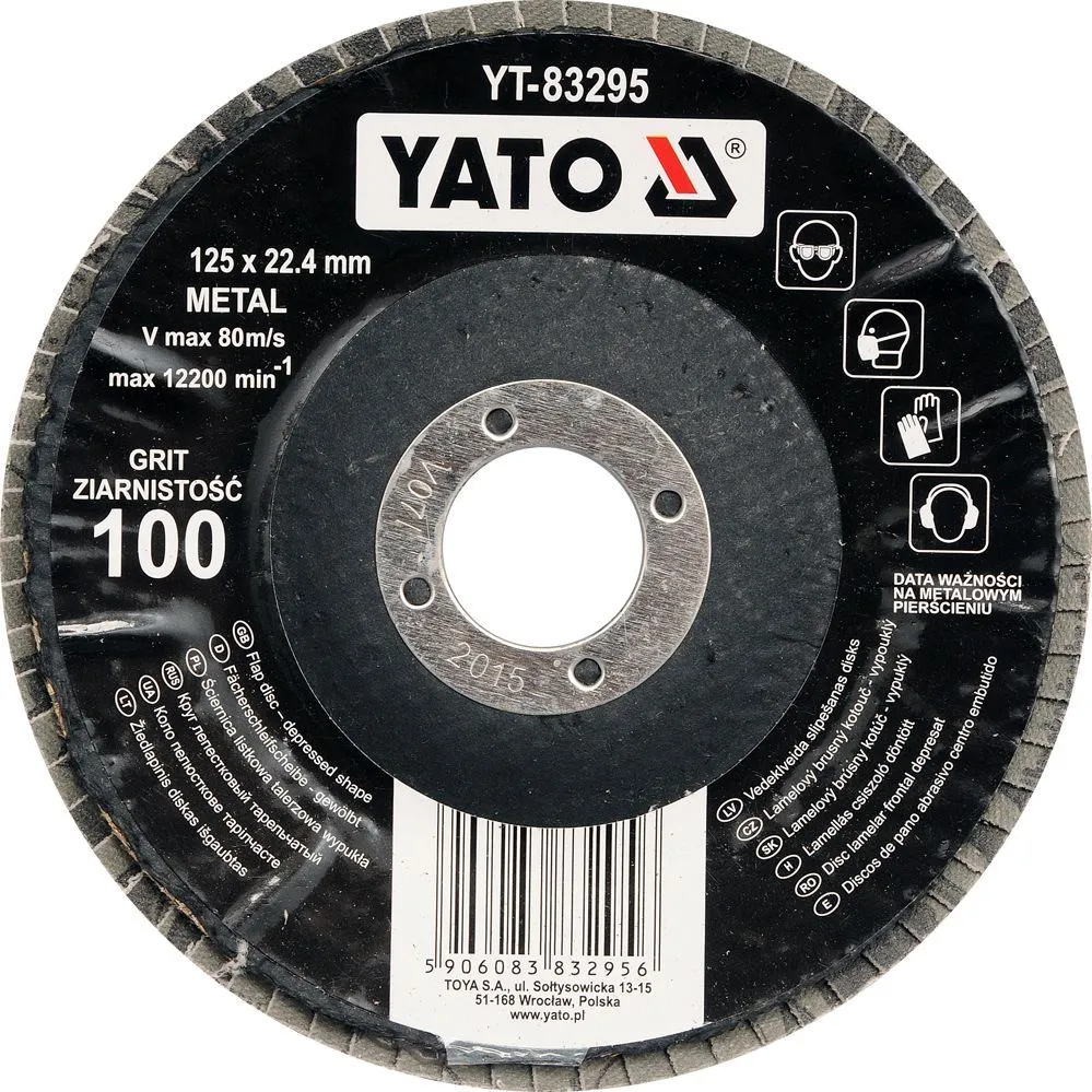 Круг лепестковый выпуклый 125мм Р60 Yato YT-83293