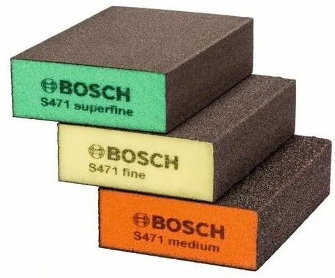 Набор губок абразивных 3шт прямоугольные Bosch (2608621253)