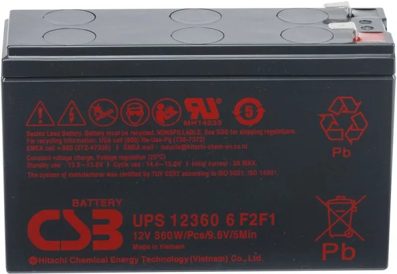 Аккумуляторная батарея CSB F2F1 12V/7.5Ah Slim (UPS 12360)