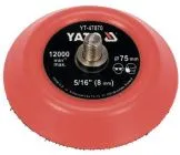 Насадка резиновая шлифовальная 75мм 5/16" (8мм) с липучкой Yato YT-47870