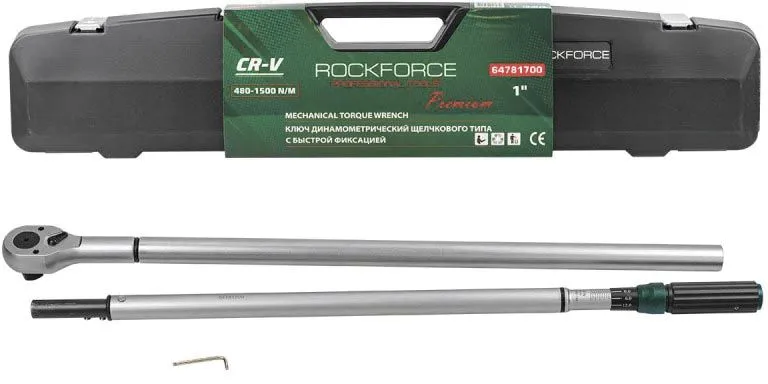 Ключ динамометрический щелчкового типа с быстрой фиксацией "Premium" 480-1500Нм 1" Rock Force RF-64781700
