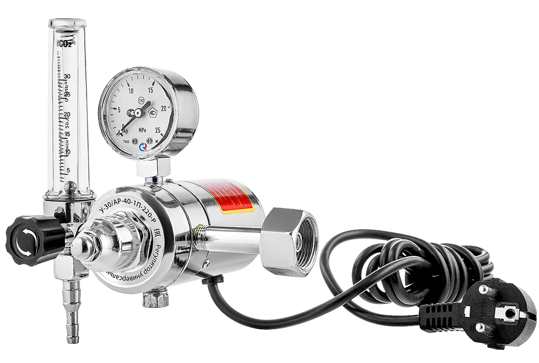 Регулятор расхода газа универсальный Сварог У-30/АР-40-1П-220-Р (манометр+1 расходомер, подогреватель на 220В)