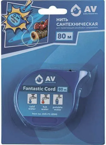 Нить сантехническая 80м Fantastic Cord AV Engineering (AVE-FC-0080)