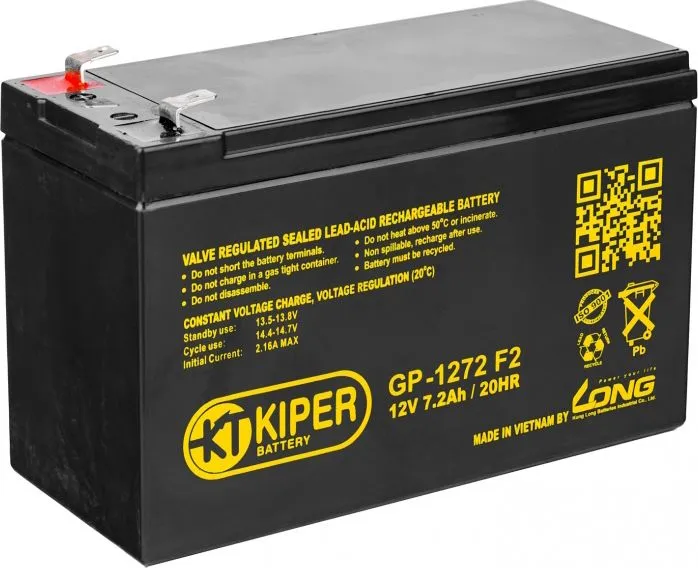 Аккумуляторная батарея Kiper F2 12V/7.2Ah (GP-1272)