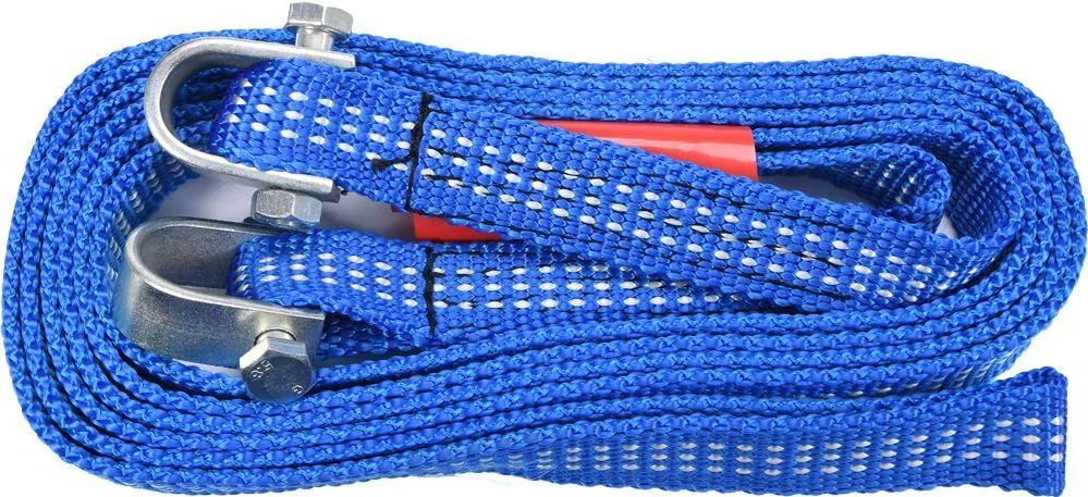 Трос ленточный буксировочный плетеный синтетический в комплекте с петлями 2500кг Vorel 82232