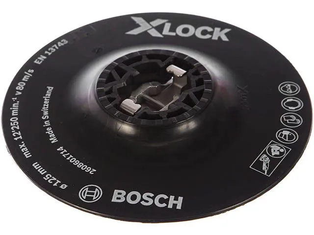 Опорная тарелка 125мм X-LOCK для фибр листов мягкая Bosch (2608601714)