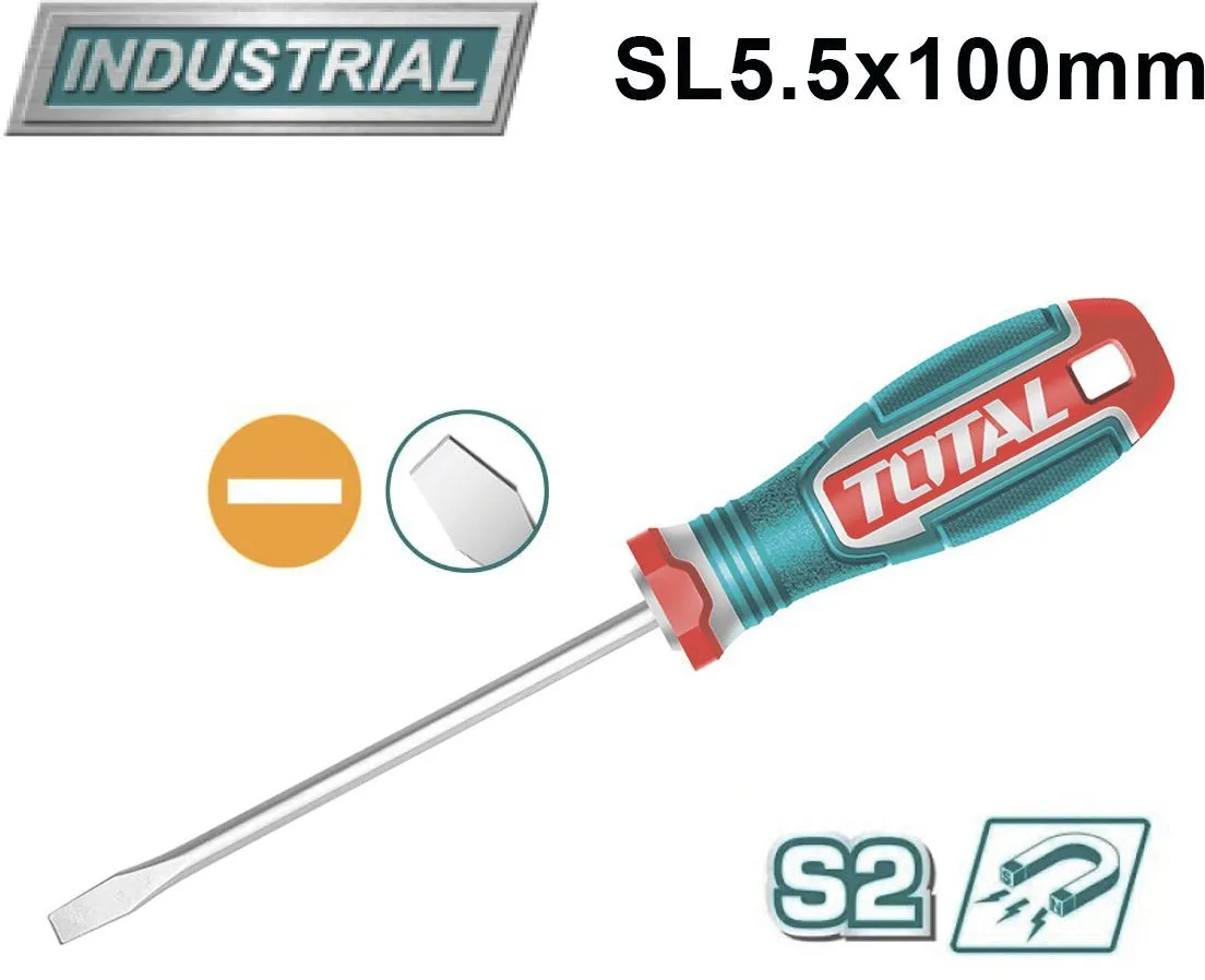 Отвертка шлицевая SL5.5 100мм Total TSDSL5100