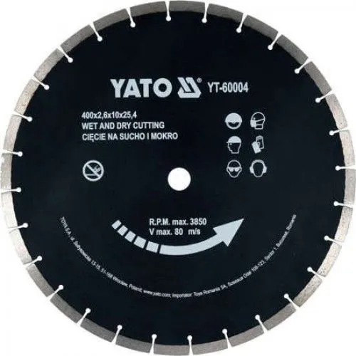 Круг алмазный 400x25.4мм сегмент Yato YT-60004