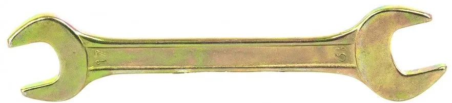 Ключ рожковый 17х19мм желтый цинк Сибртех (14310)
