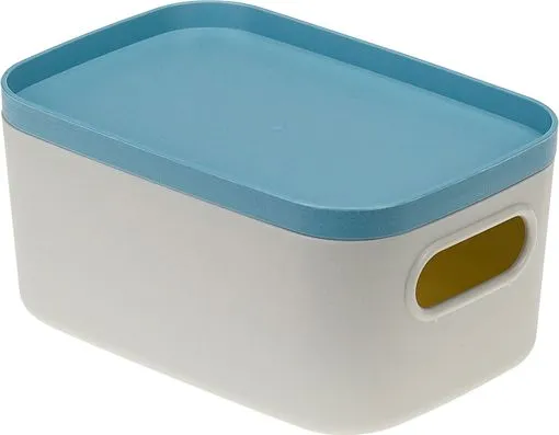 Ящик для хранения с крышкой пластиковый 0.65л серо-голубой Idea Инфинити (М2344)