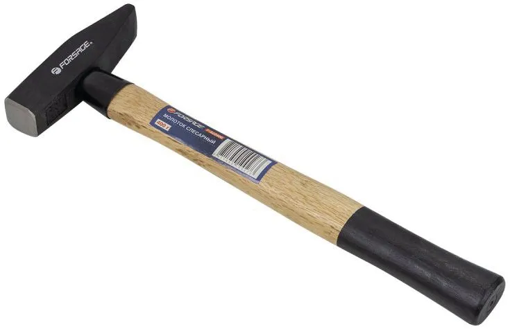 Молоток слесарный с деревянной ручкой и пластиковой защитой у основания 400г Forsage F-822400