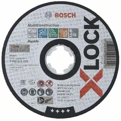 Круг отрезной 125х1.6x22.2мм универс. X-LOCK Multi Material Bosch (2608619270)