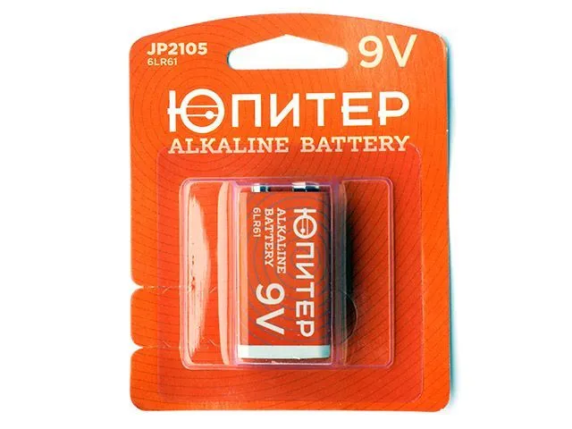 Батарейка 6LR61 9V alkaline 1шт. Юпитер (крона) (JP2105)