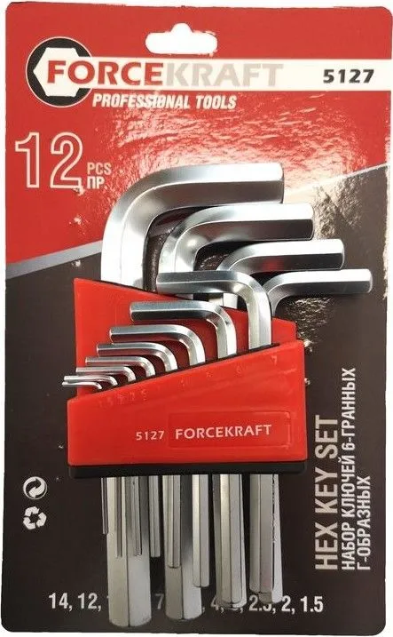 Набор ключей Г-образных шестигранных 12пр. Forcekraft FK-5127