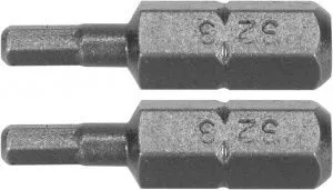 Бита HEX H3х25мм 1/4" (2шт) AlSl S2 Yato YT-77920