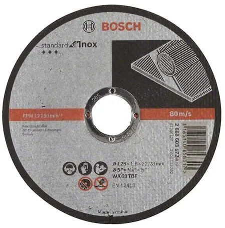 Круг отрезной 125х1.6x22.2мм нерж. стали Standart Bosch (2608603172)