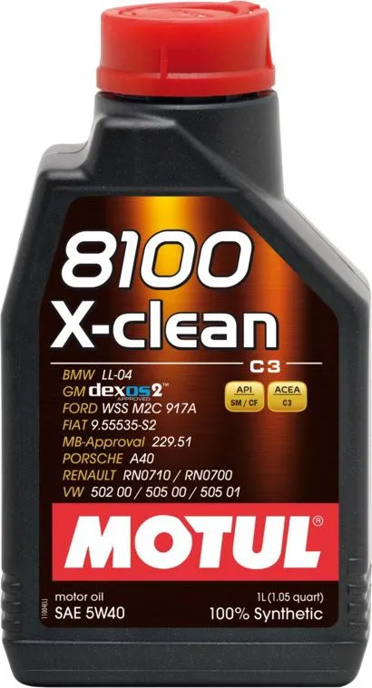 Масло моторное синтетическое 1л Motul 8100 X-clean 5W-40 (102786)