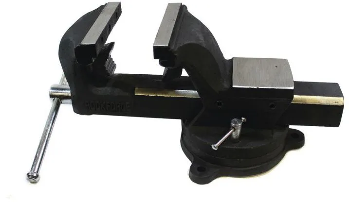 Тиски стальные поворотные с наковальней и съемными губками+захват для труб 7'' RockForce RF-6540607