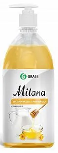 Жидкое крем-мыло Milana Молоко и мед 1л с дозатором Grass (126101)