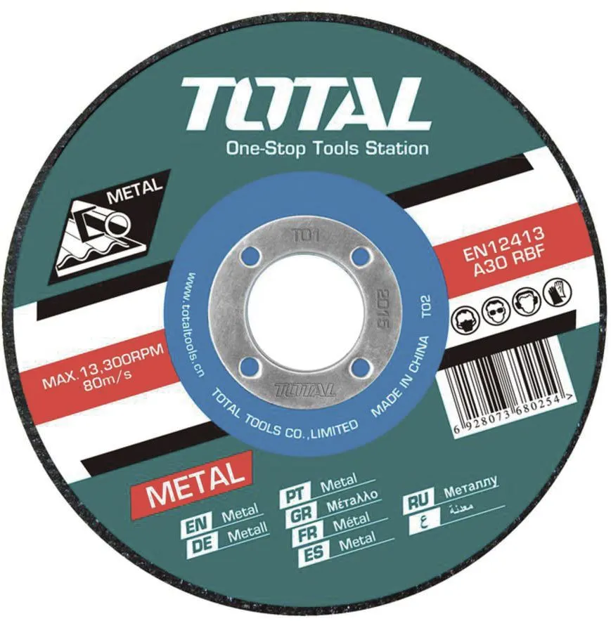Абразивный режущий диск по металлу 180х1.6х22.2мм Total TAC2211802