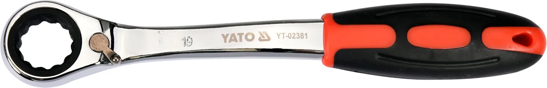 Ключ накидной с трещоткой 19мм CrV Yato YT-02381