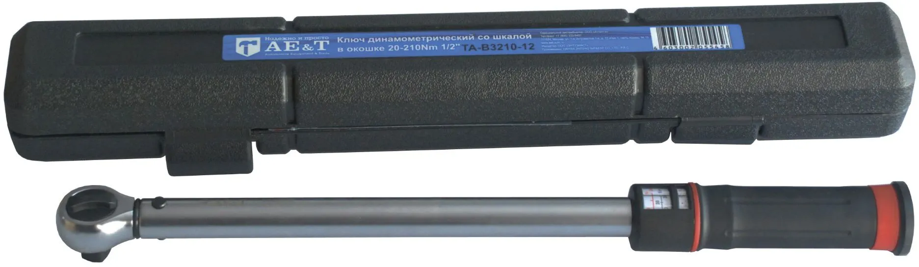 Ключ динамометрический со шкалой в окошке 20-210Nm 1/2" AE&T TA-B3210-12