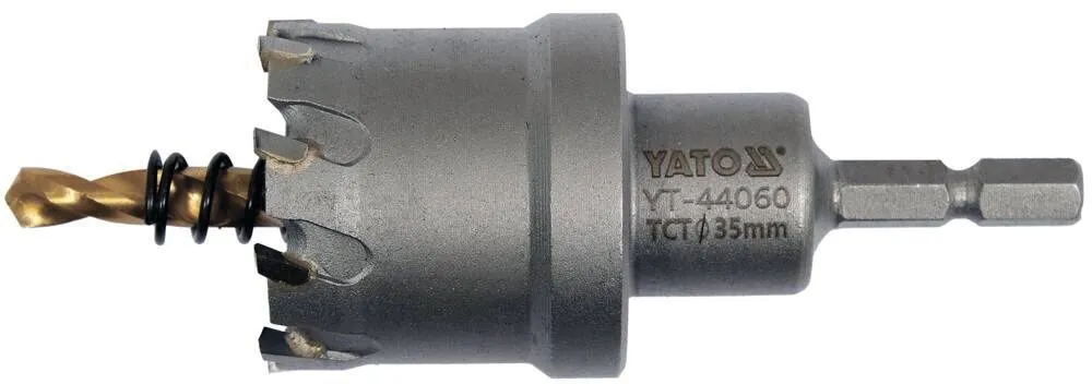 Сверло корончатое режущее по металлу TCT 35мм 1/4'' Yato YT-44060