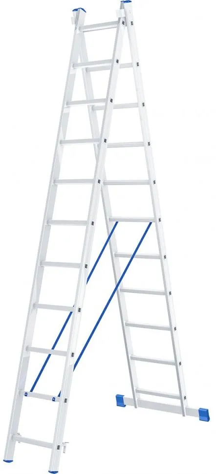 Лестница двухсекционная алюминиевая 11 ступеней Сибртех (97911)