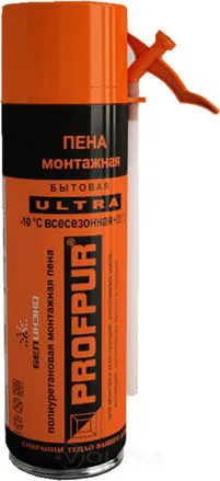 Пена монтажная бытовая всесезонная PROFPUR Ultra (500мл) (Выход до 25л) (4814016001830)