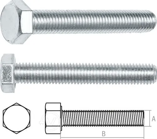 Болт М24х100 мм шестигр., цинк, кл.пр. 8.8, DIN 933 (5 кг.) Starfix (SM-88667-5)