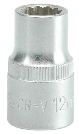 Головка торцевая 1/2" 12гр. 12мм L38мм CrV Yato YT-1274