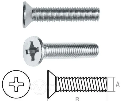 Винт М6х10 мм потай. головка, цинк, кл.пр. 5.8, DIN 965 (25шт) Starfix (SMZ1-48816-25)